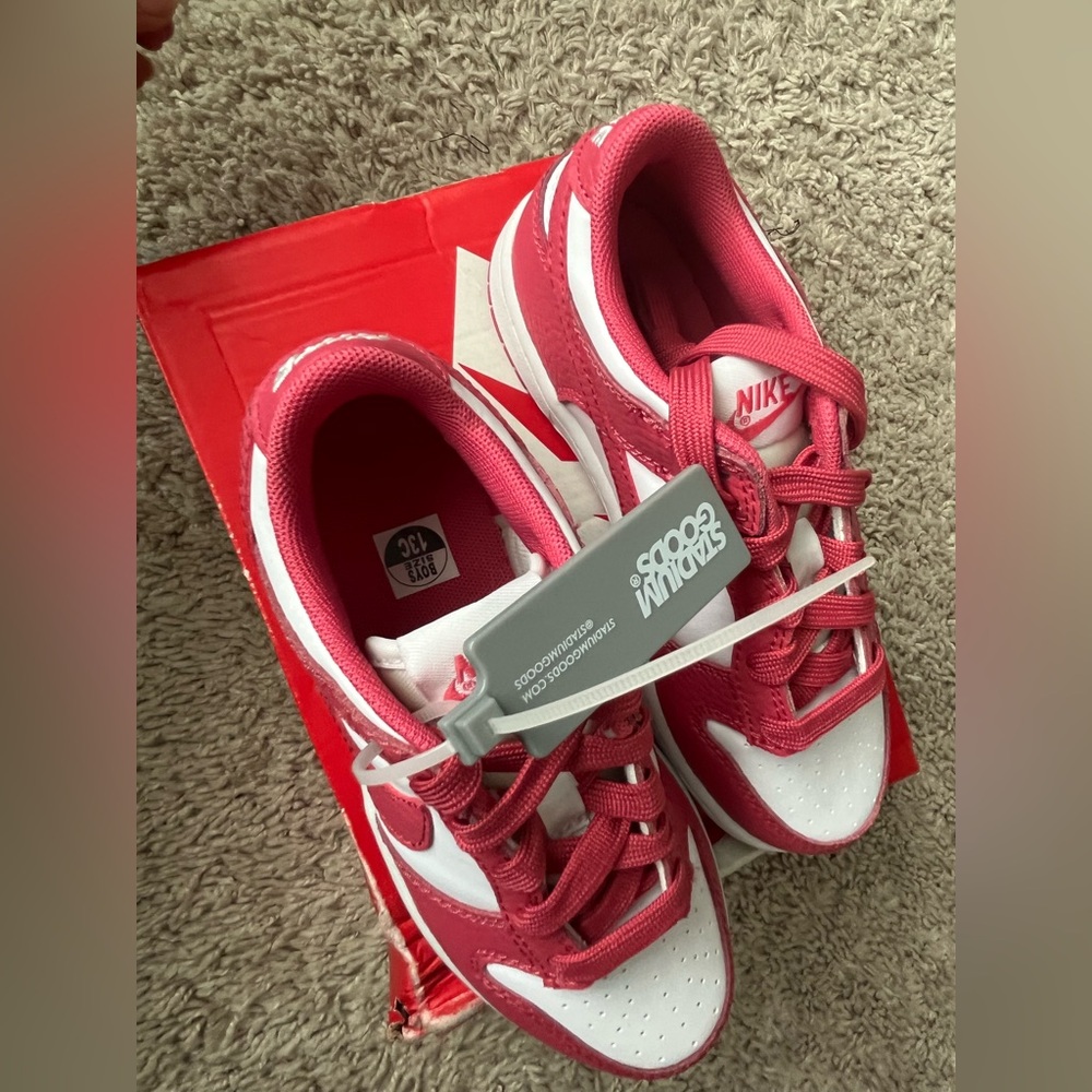 Kids 13c Nike Crimson and White Athletic Shoes
